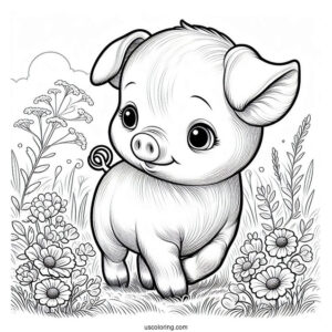 Babe The Pig Walking In Field