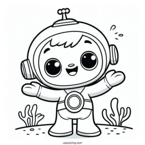Octonauts Coloring Page Of Paani With Open Arms For Preschoolers