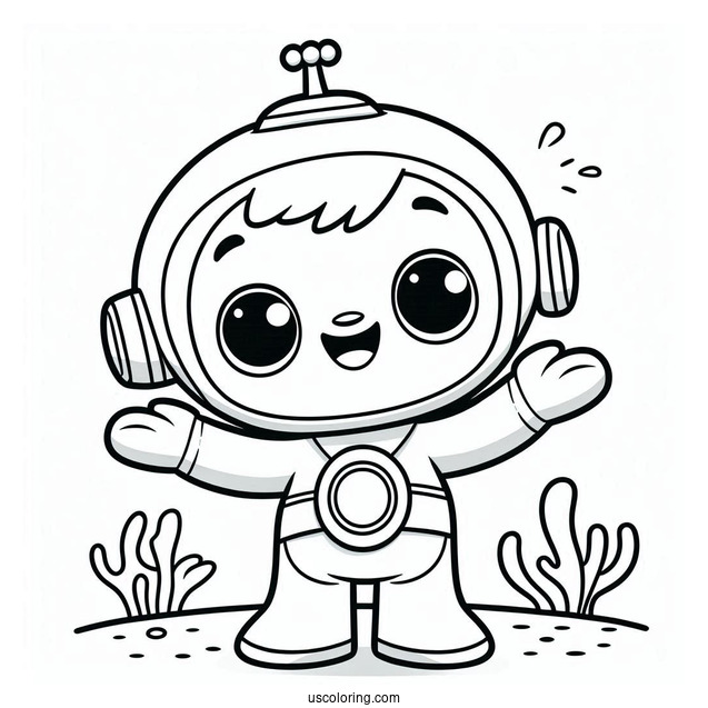 Octonauts Coloring Page Of Paani With Open Arms For Preschoolers