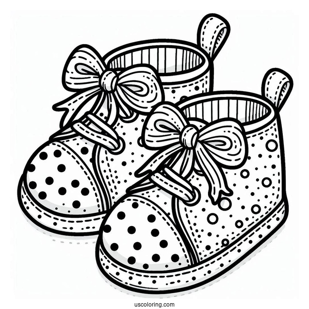 Polka Dots Toddler Shoes Coloring Page