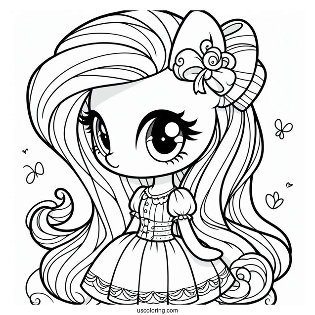 Cute Fluttershy Equestria Girls Coloring In