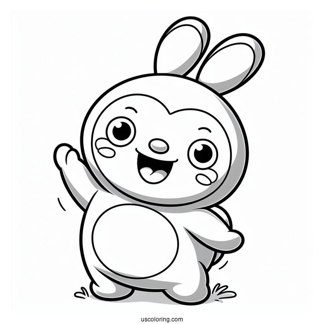 Pororo Coloring Page Of Rody Grinning And Waving