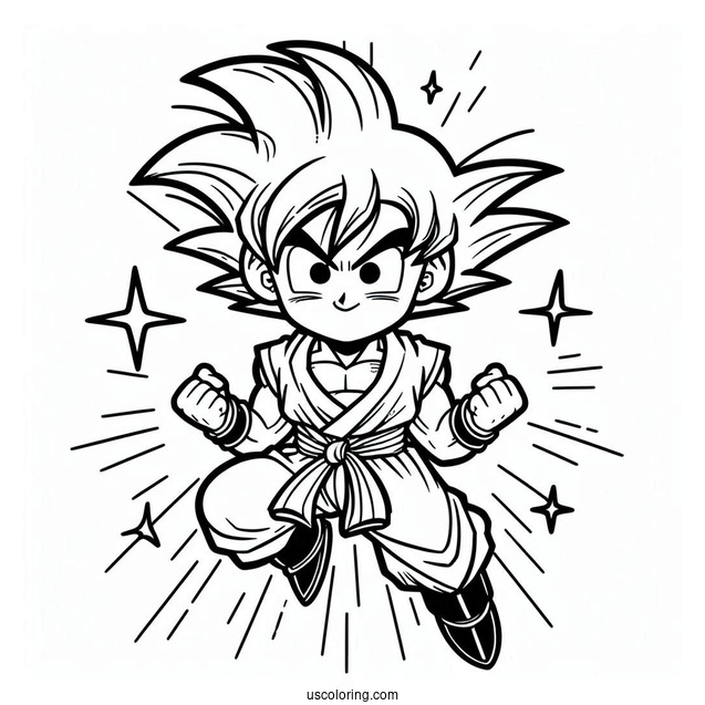 Young Goku Coloring Page For Kids