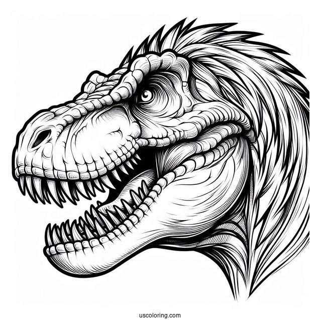 T-Rex Head With Sharp Teeth To Color