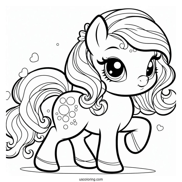 Palace Pets Coloring Page Of Petite The Pony Trotting For Kids