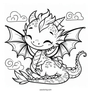 Super Cute Dragon To Color In