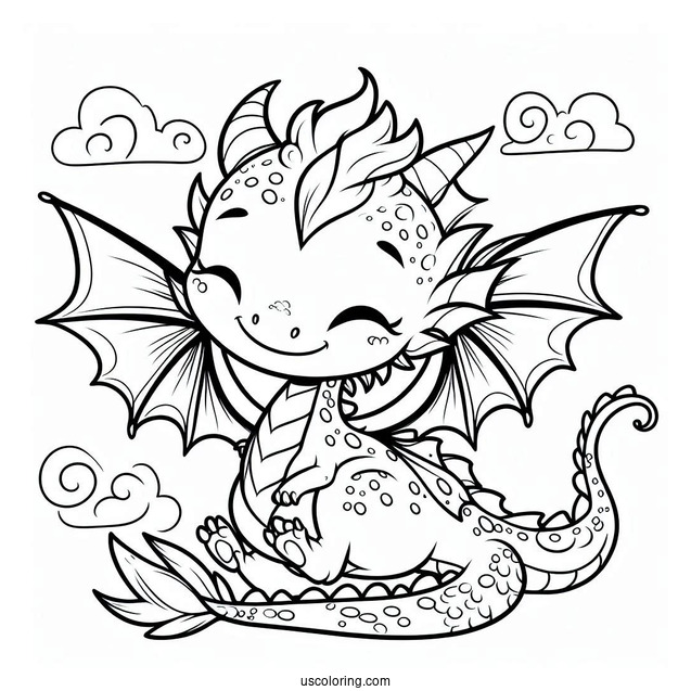Super Cute Dragon To Color In
