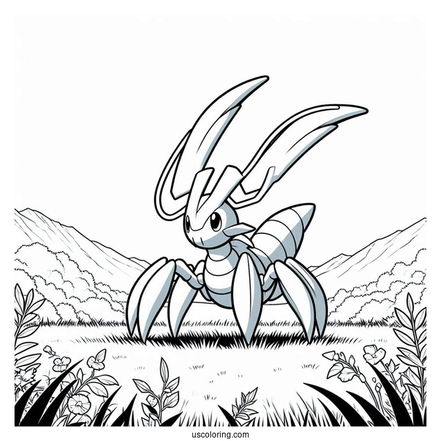 Heracross In A Field Coloring Sheet