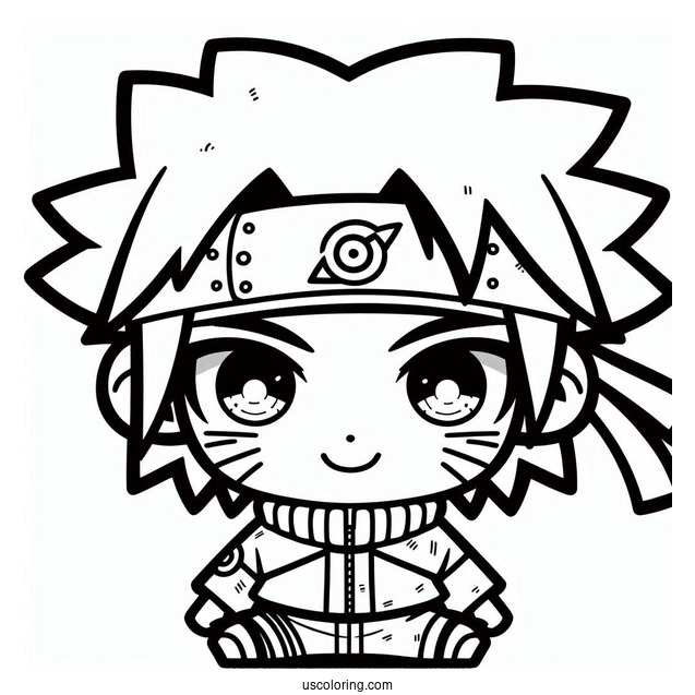 Naruto Coloring Page Of Chibi Sasuke For Preschoolers
