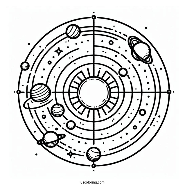 Simple Solar System Coloring Picture