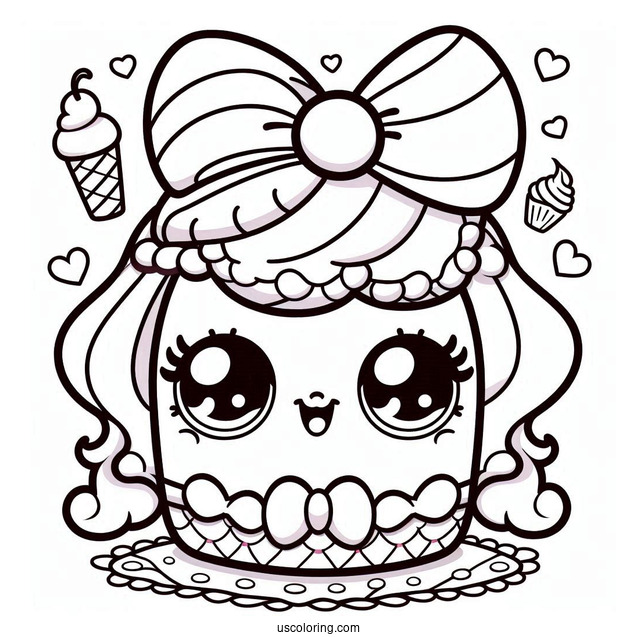 Coloring Sheet Of Pirouetta Shopkins For Preschoolers