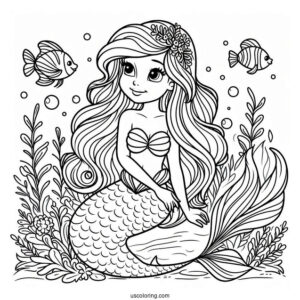 Detailed Little Mermaid Coloring Page