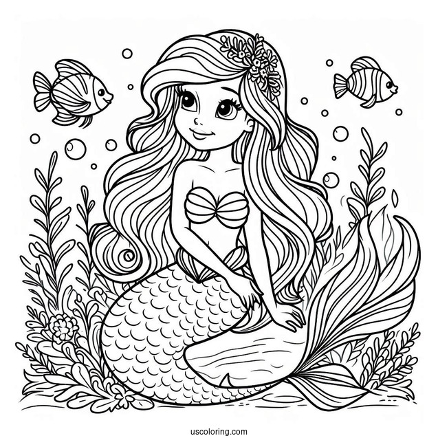 Detailed Little Mermaid Coloring Page