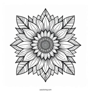 Flower Coloring Pages Ofv Detailed Sunflower Mandala