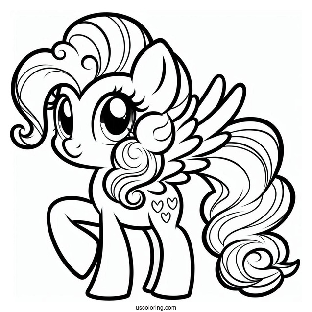 Outline of Pinkie Pie Pony For Preschoolers