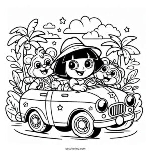 Tico, Boots And Dora Driving In a Car