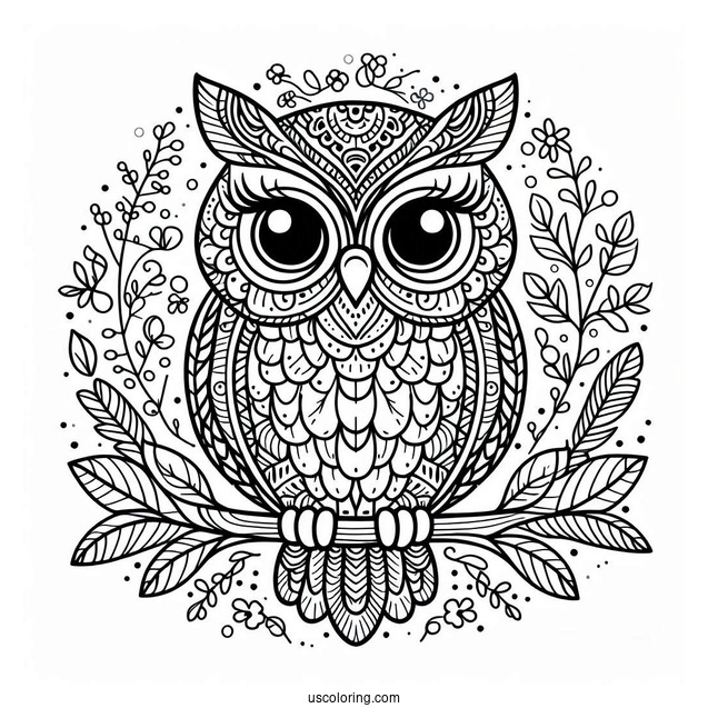 Detailed Owl Coloring Page