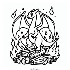 Fire Themed Charizard Pokemon To Color