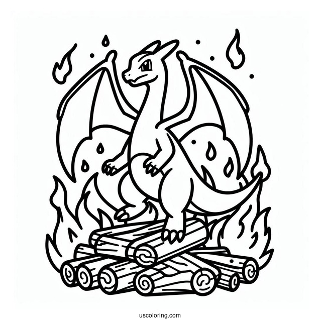 Fire Themed Charizard Pokemon To Color