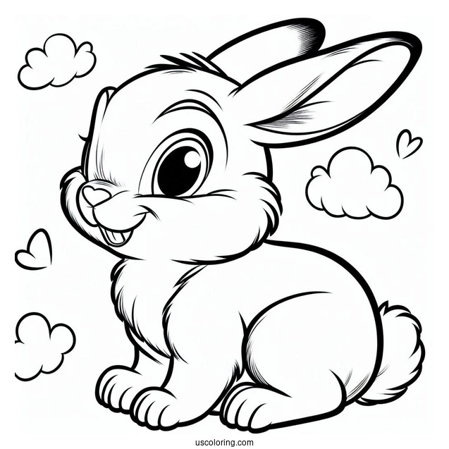 Thumper Rabbit Coloring Page For Preschoolers