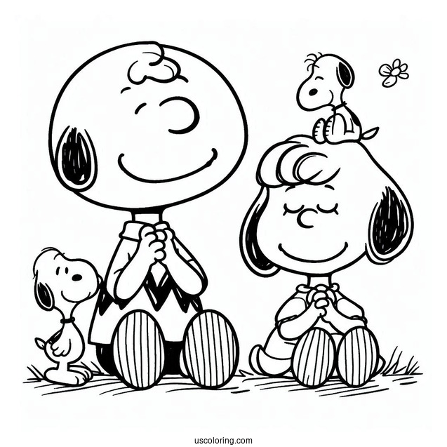 Coloring Page Of Snoopy, Charlie Brown And Snoopy