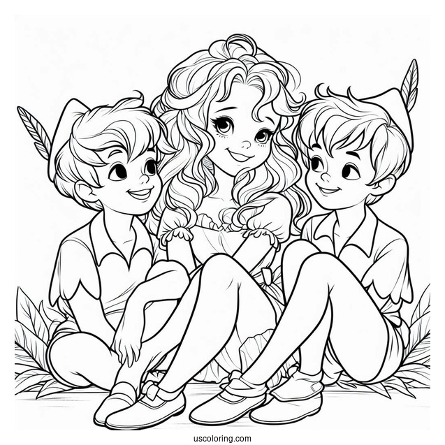 Darling Siblings With Peter Pan And Lost Boys