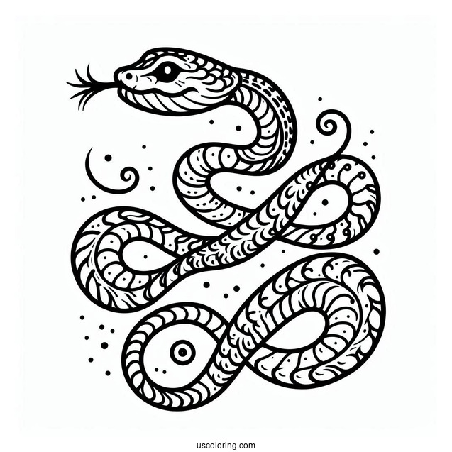 Simple Rattle Snake To Color
