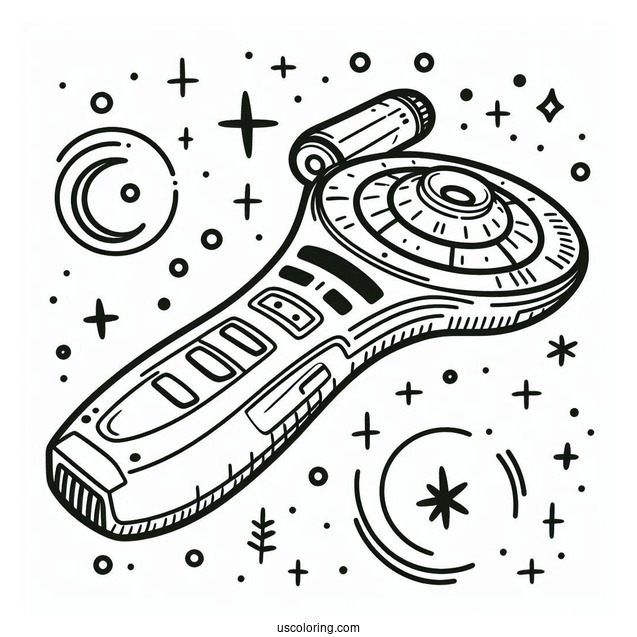 Star Trek Coloring Page Of Simple Starfleet Tricorder Outline