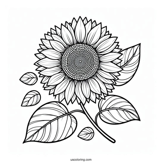 Simple Sunflower To Color