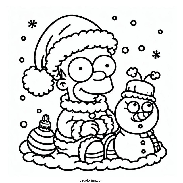 Simpsons Coloring Pages Of Cute Santa s Little Helper And Snowball For Kids