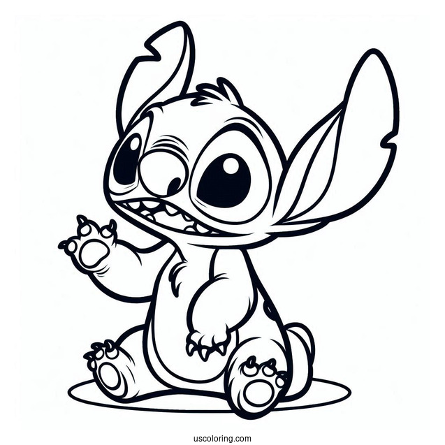 Easy To Color Stitch Character For Preschoolers