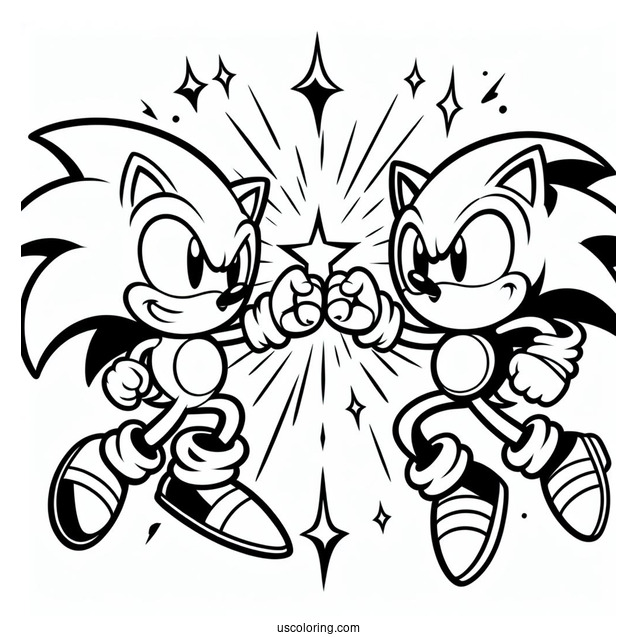 Super Sonic And Mario To Color