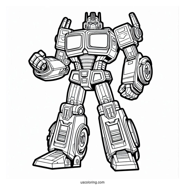 Rescue Bots Coloring Page Optimus Prime Cartoon