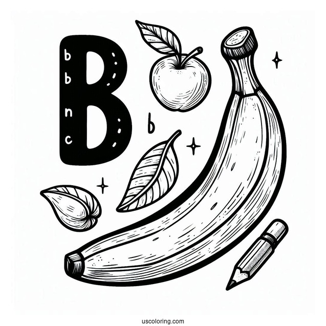 Banana Learning Template With Letter B