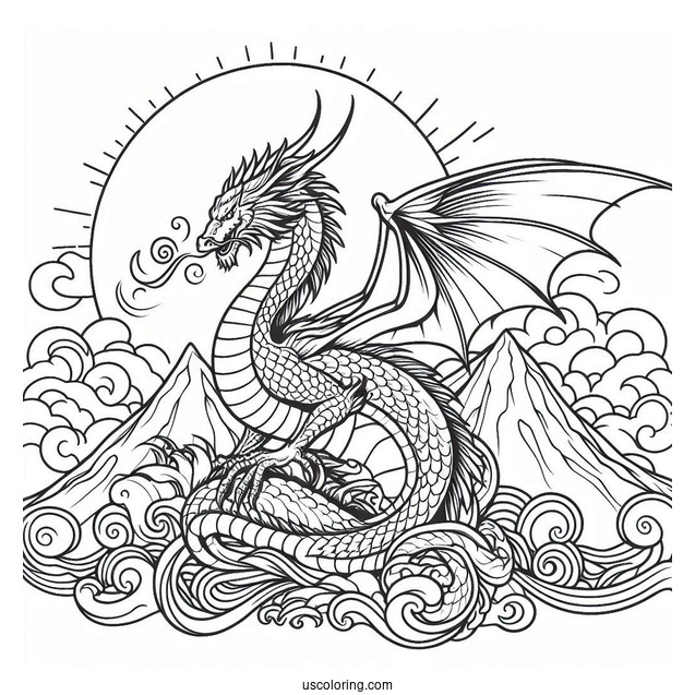 Mythical Dragon Coloring Sheet