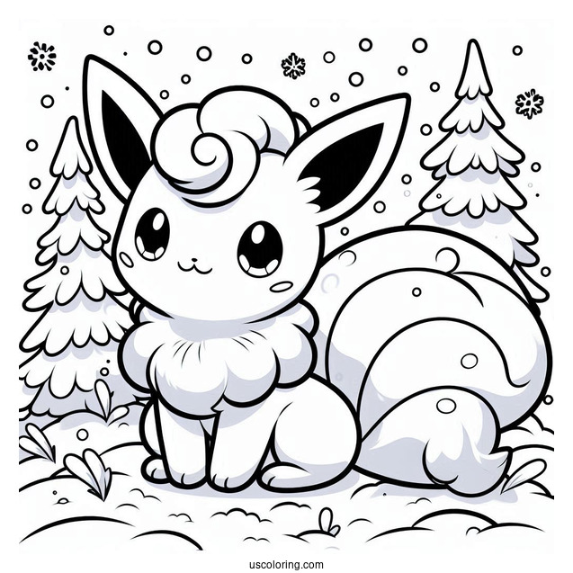 Kawaii Alolan Vulpix In The Snow