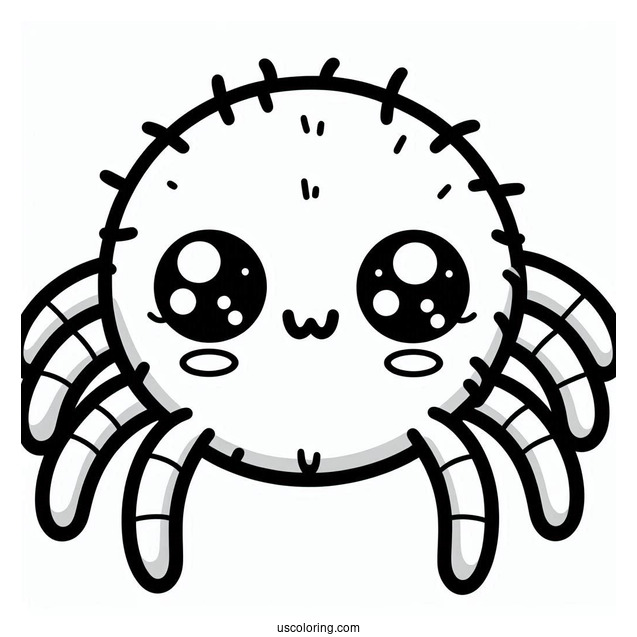 Adorable Kawaii Spider Coloring Page