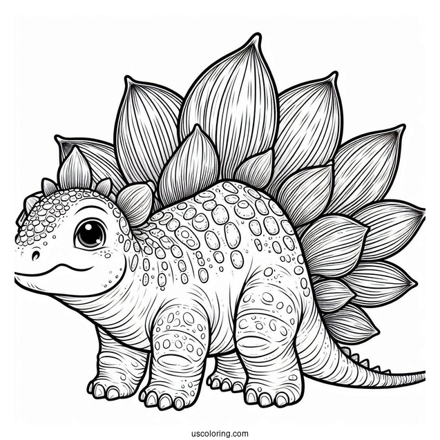 Stegosaurus Coloring Page With Detailed Dermal Plates