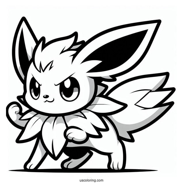 Smirking Jolteon Coloring Page In Fighting Stance