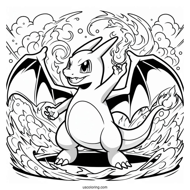 Coloring Sheet Of Charizard Poster