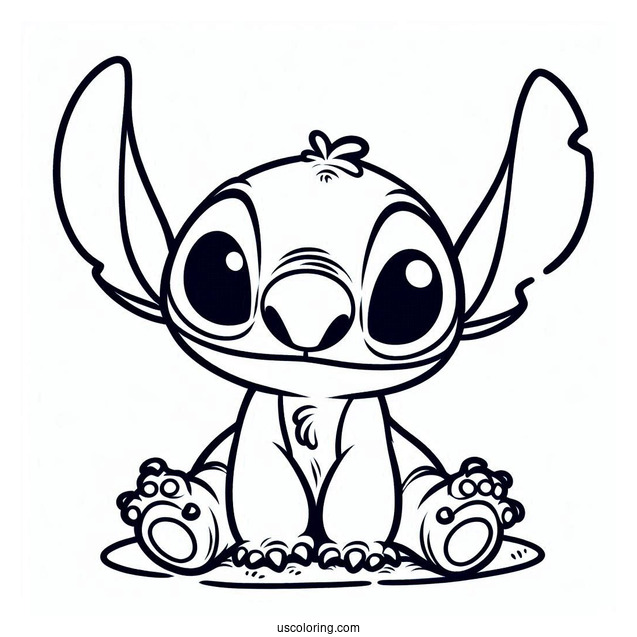 Easy To Color Stitch Character For Preschoolers