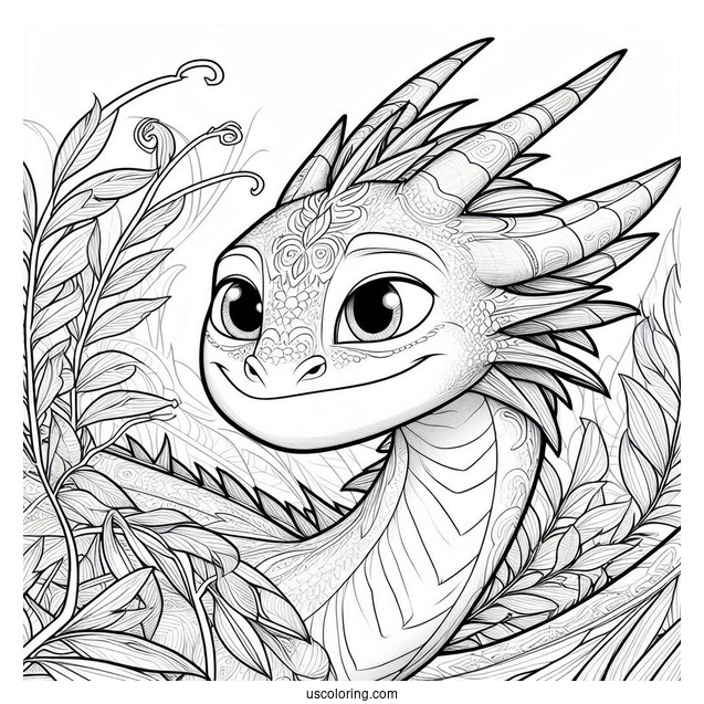 Raya And The Last Dragon Coloring Page Of Detailed Smiling Sisu Outline