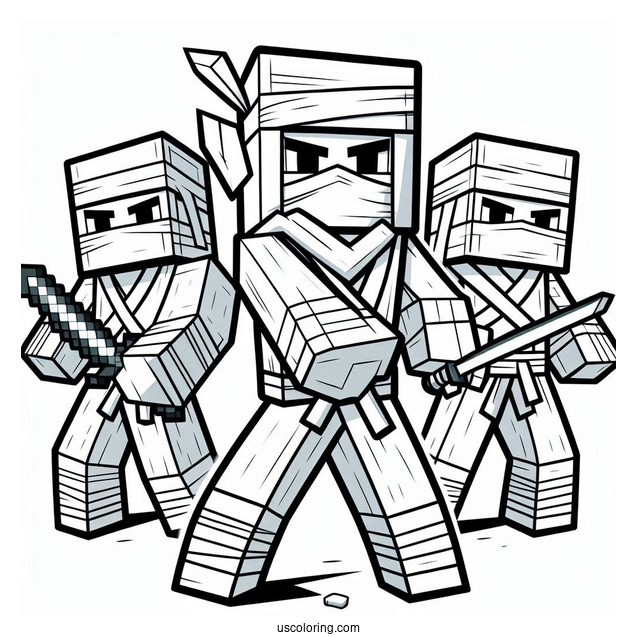 Minecraft Ninja Coloring Sheet For Kids