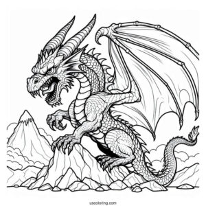 Angry Looking Dragon On a Mountain