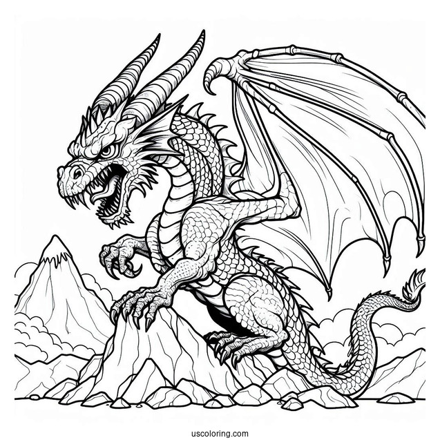 Angry Looking Dragon On a Mountain