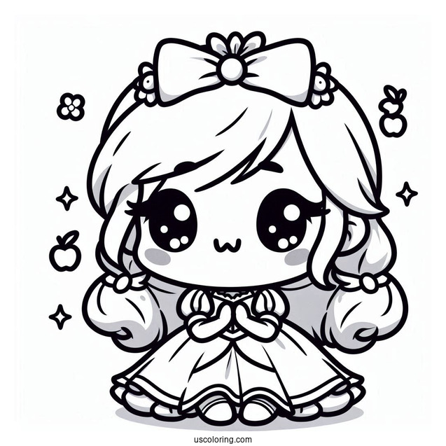 Cute Kawaii Snow White Coloring Picture