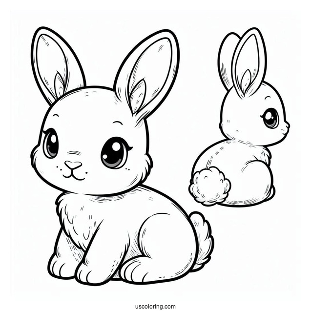 Baby Rabbit With Big Ears To Color