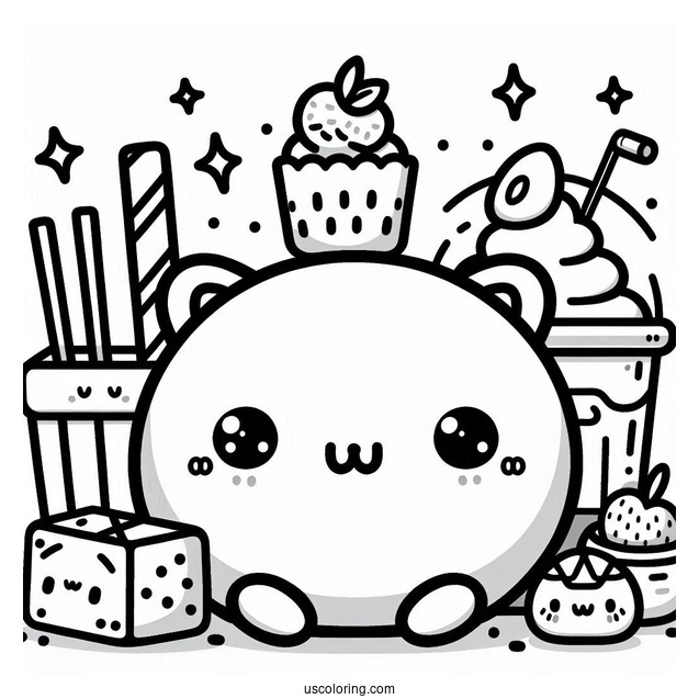 Kawaii Sumikko Gurashi Coloring Page In Bento
