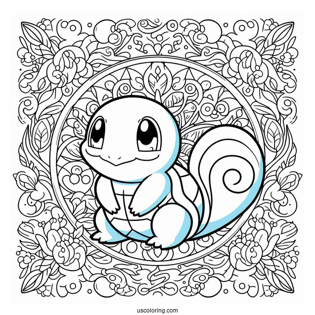 Squirtle Mandala Coloring Sheet For Kids