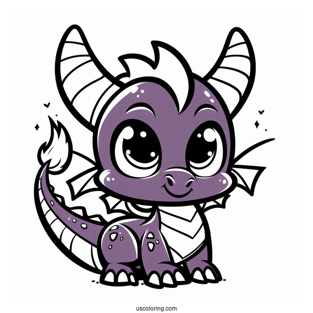 Sypro Coloring Page Kawaii Sparx Coloring Page For Preschoolers